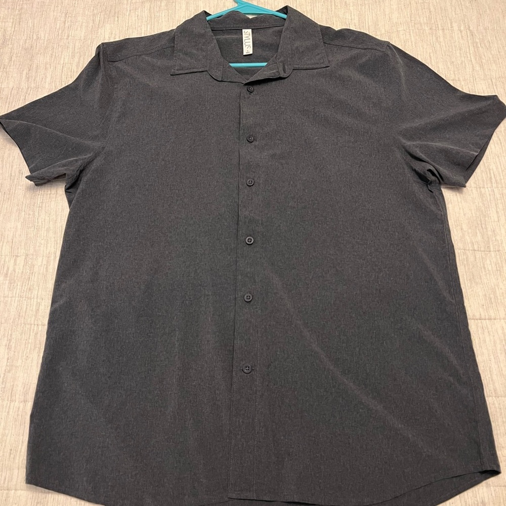 STYLUS Charcoal Casual Button Down Shirt